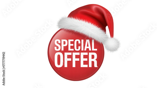 Grab incredible holiday savings with this festive special offer banner featuring a Santa hat