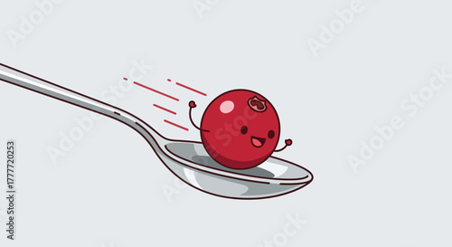 Joyful Berry Rides Silver Spoon Express Vector Illustration Design for Advertising