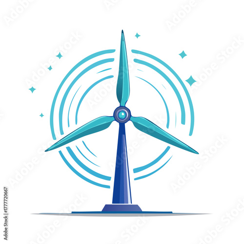 Modern Wind Turbine Generating Clean Energy.