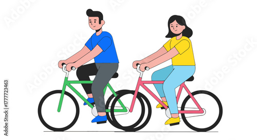 Joyful Cycling Couple Enjoying Ride Together On Bikes With Black Background