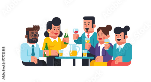 Joyful Gathering Of Friends Celebrating Friendship With Drinks And Laughter Together