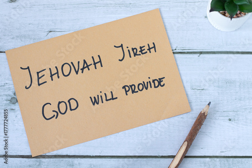 Photos Jehovah Jireh, God will provide