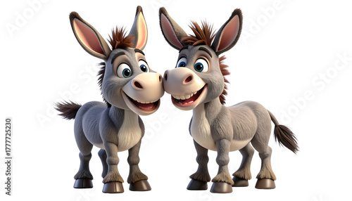 Playful 3D cartoon donkey mascot isolated on transparent background PNG