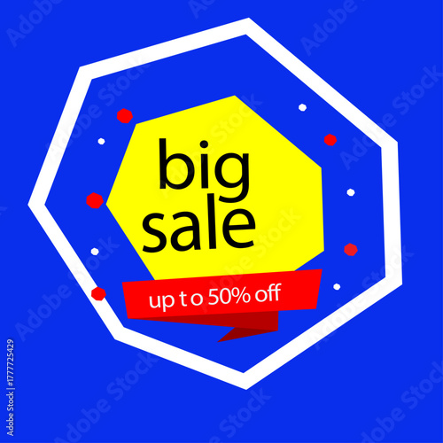 Big Sale Banner | Mega Discount Offer Poster | Shopping Promotion Background | Modern Marketing Template