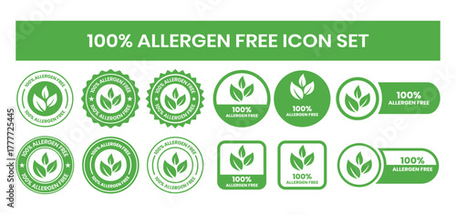 Allergen free label or Allergen free symbol vector isolated in flat style. Best Allergen free label vector for product packaging design element. Allergen free symbol for packaging design element.