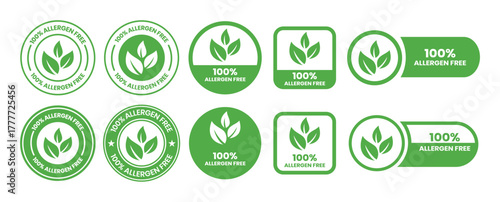 Allergen free label or Allergen free symbol vector isolated in flat style. Best Allergen free label vector for product packaging design element. Allergen free symbol for packaging design element.