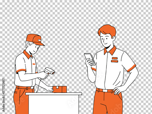 Man scanning a package with a barcode scanner.