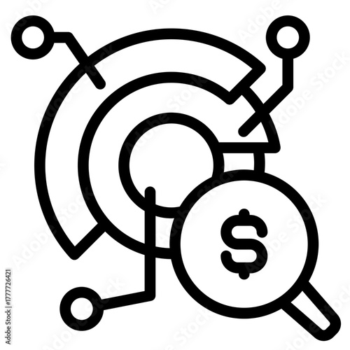 Market forecasting icon in vector illustration