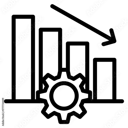 Depreciation icon in vector illustration