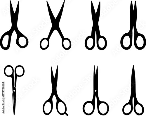 Scissor silhouette, collection of scissor vectors, black vector of scissor