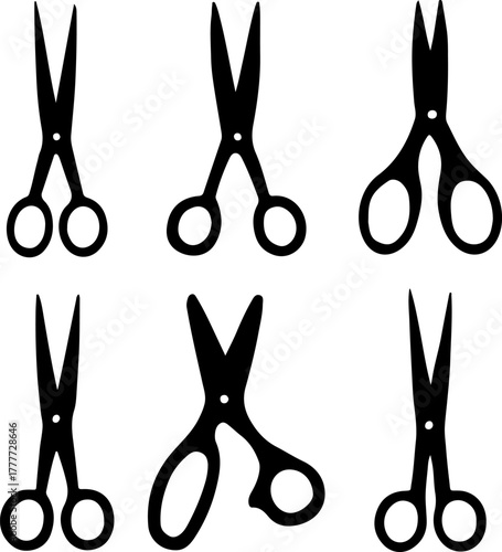 Scissor silhouette, collection of scissor vectors, black vector of scissor