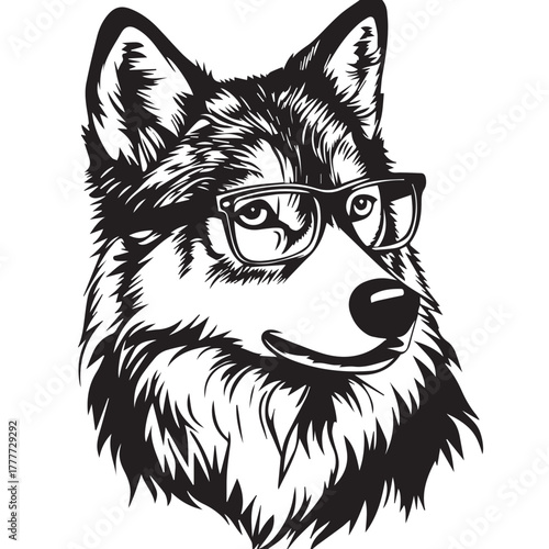 wolf head vector