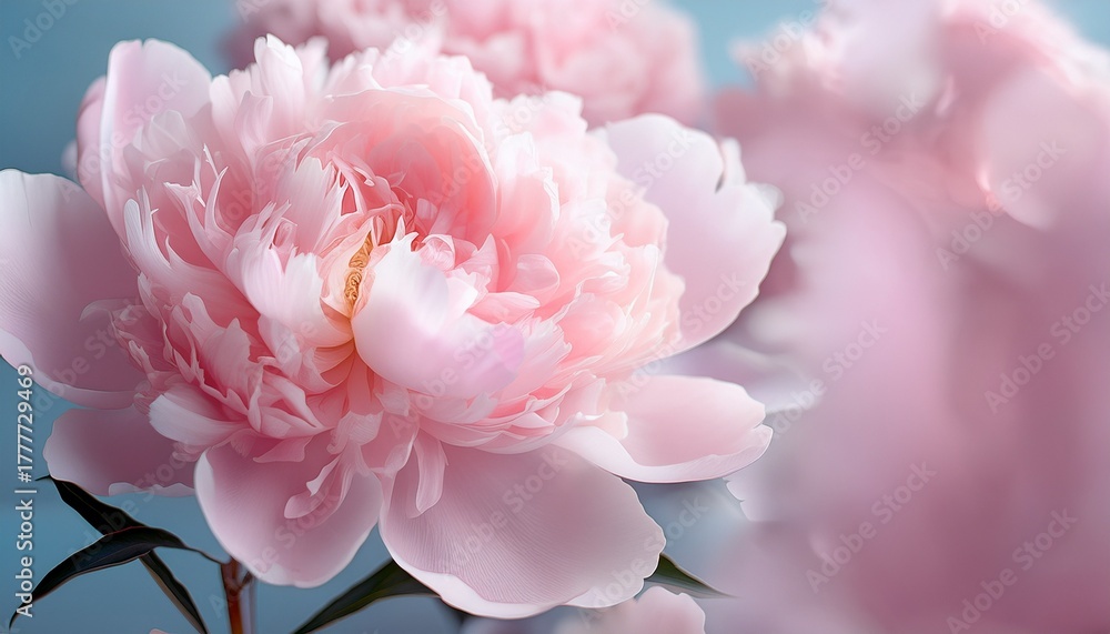 Fototapeta premium pink peony in pastel delicate colors close up