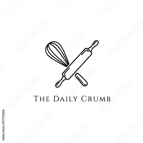 Minimalist baking utensils logo for The Daily Crumb brand.