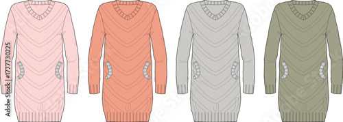 Elegant Sweater Dress Collection in Soft Pastel Hues Versatile Fashion for Every Occasion