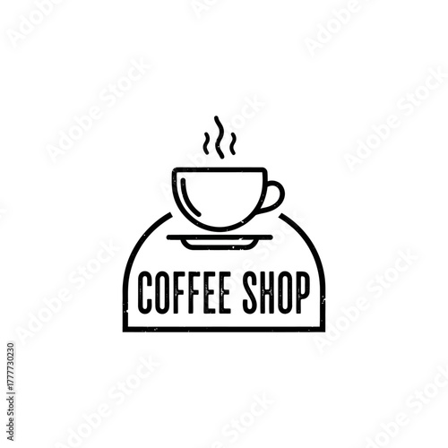 Minimalist Coffee Shop Logo with Steaming Cup Design.