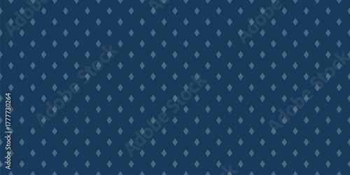 Simple vector minimalist seamless pattern with small diamonds, tiny rhombuses. Classic minimal vintage background. Abstract texture in dark blue color. Stylish repeated geometric design for decor