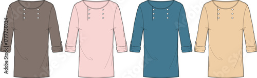 Four Dress Colors Stylish, Fashionable Garment Options for Women's Wardrobe