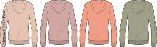 Sweater assortment for clothing line Knitwear fashion designs in vector format