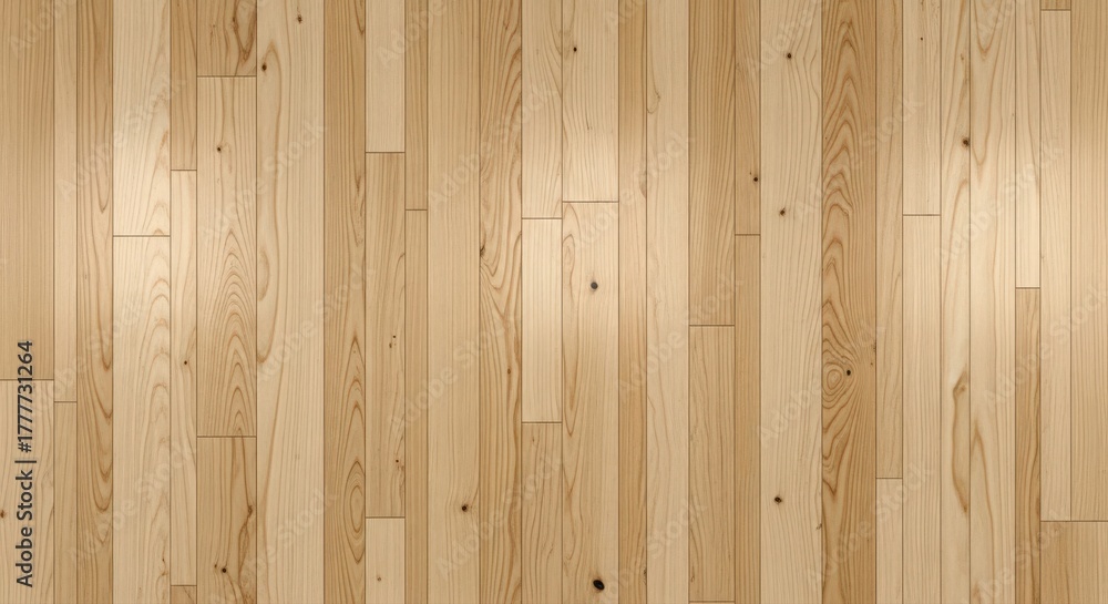 Fototapeta premium Natural Light Wood Plank Flooring with Visible Knots and Warm Grain Patterns blonde