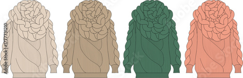 Colorful Knitted Hoodies Cozy Vector Illustration with Variations