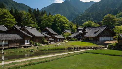 Shirakawago Village Located in Gifu and Toyama cities. It is a famous village that has been selected as a World Heritage Site.