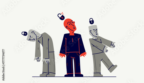 Matrix mind control and totalitarian society and state and one person has freed from control, psychological and social cultural matrix and liberation and nonconformist.