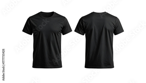 Flat lay black shirt isolated on transparent background PNG