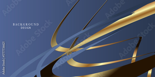 Golden with denim color flow on blue background