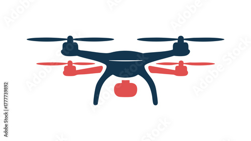 Drone graphic icon with camera