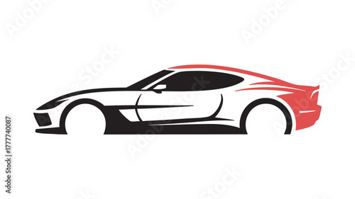 Stylized sports car profile logo