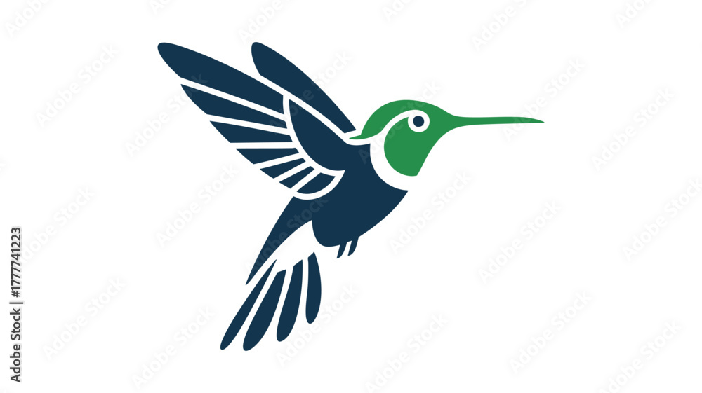 Fototapeta premium Modern hummingbird flying icon