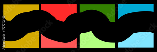 Vibrant Abstract Sine Wave Pattern Across Colorful Grid Segments