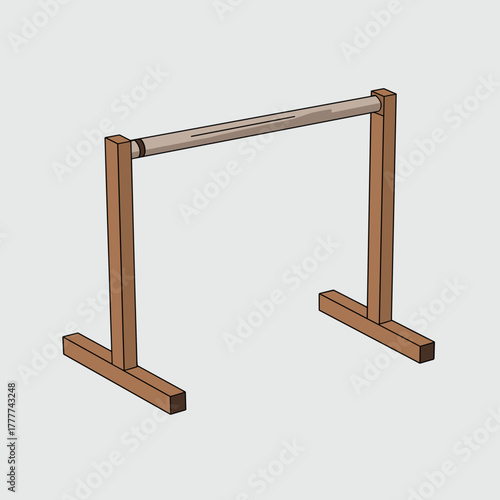 Wooden hurdle for athletic training in minimalist style  