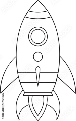 Classic rocket ship artwork illustration representing science fiction and cosmic adventure