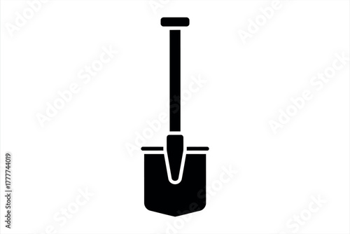 Black Spade Shovel Tool Icon