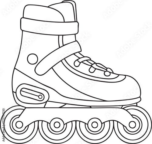 An illustration of a classic rollerblade skate representing an active recreation sport hobby