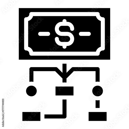 Fixed cost icon glyph style vector illustration