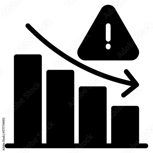 Decrease risk  icon glyph style vector illustration