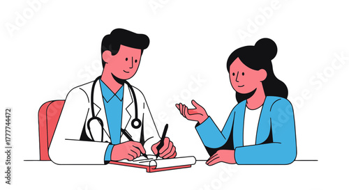 Medical Consultation Illustration Depicting Doctor Meeting And Consultation With Patient For Health