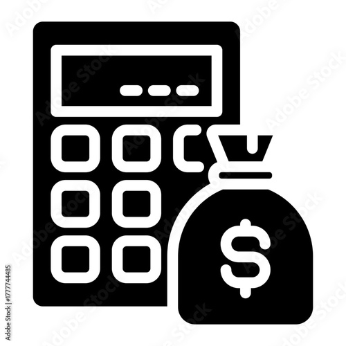 Cost forecasting  icon glyph style vector illustration