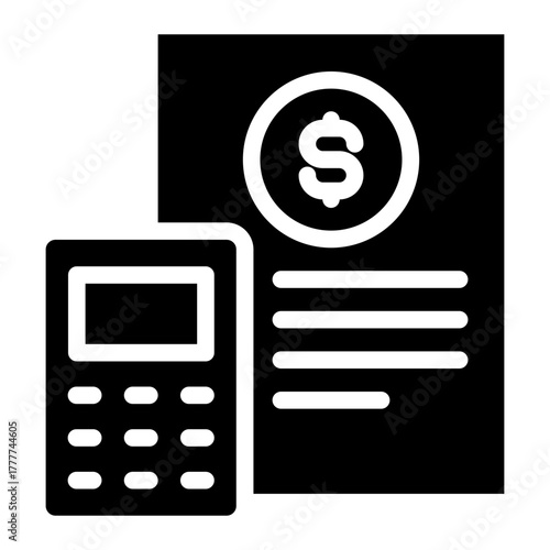 Estimate icon glyph style vector illustration