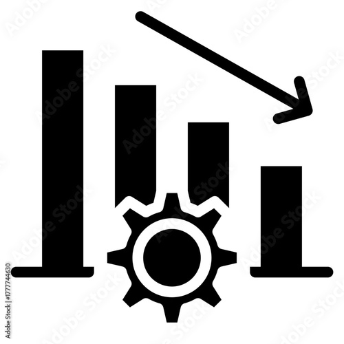 Depreciation icon glyph style vector illustration