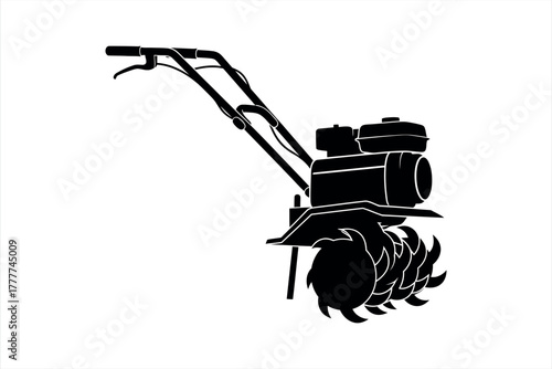 Tiller Cultivator Silhouette