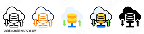 Cloud Server Icon Different Style Outline Collection Set 