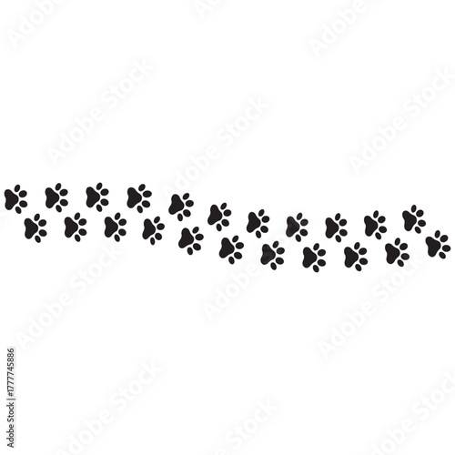 Paw footprint of dog or cat.