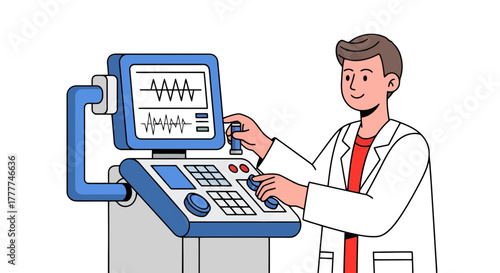 Medical Professional Utilizing Advanced Diagnostic Equipment For Patient Healthcare