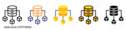 Big Data Icon Different Style Outline Collection Set 