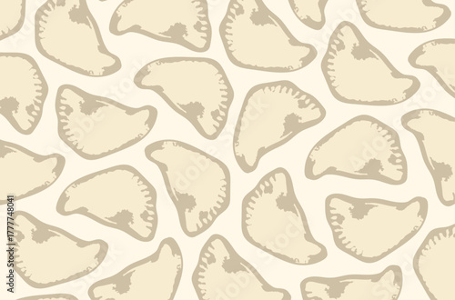 Background with dumplings, food pattern.