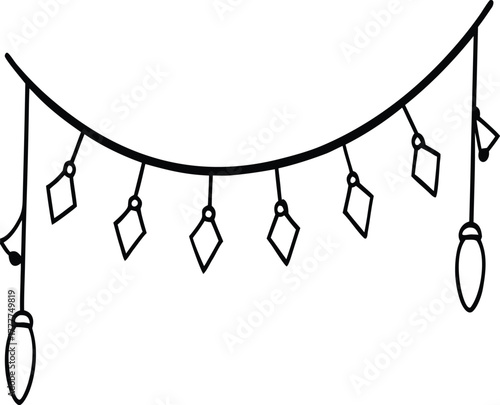Whimsical light garland illustration for festive celebrations and events